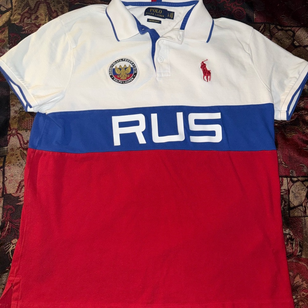 Polo Ralph Lauren Russian Federation Embroidered Large Custom Slim Fit Polo